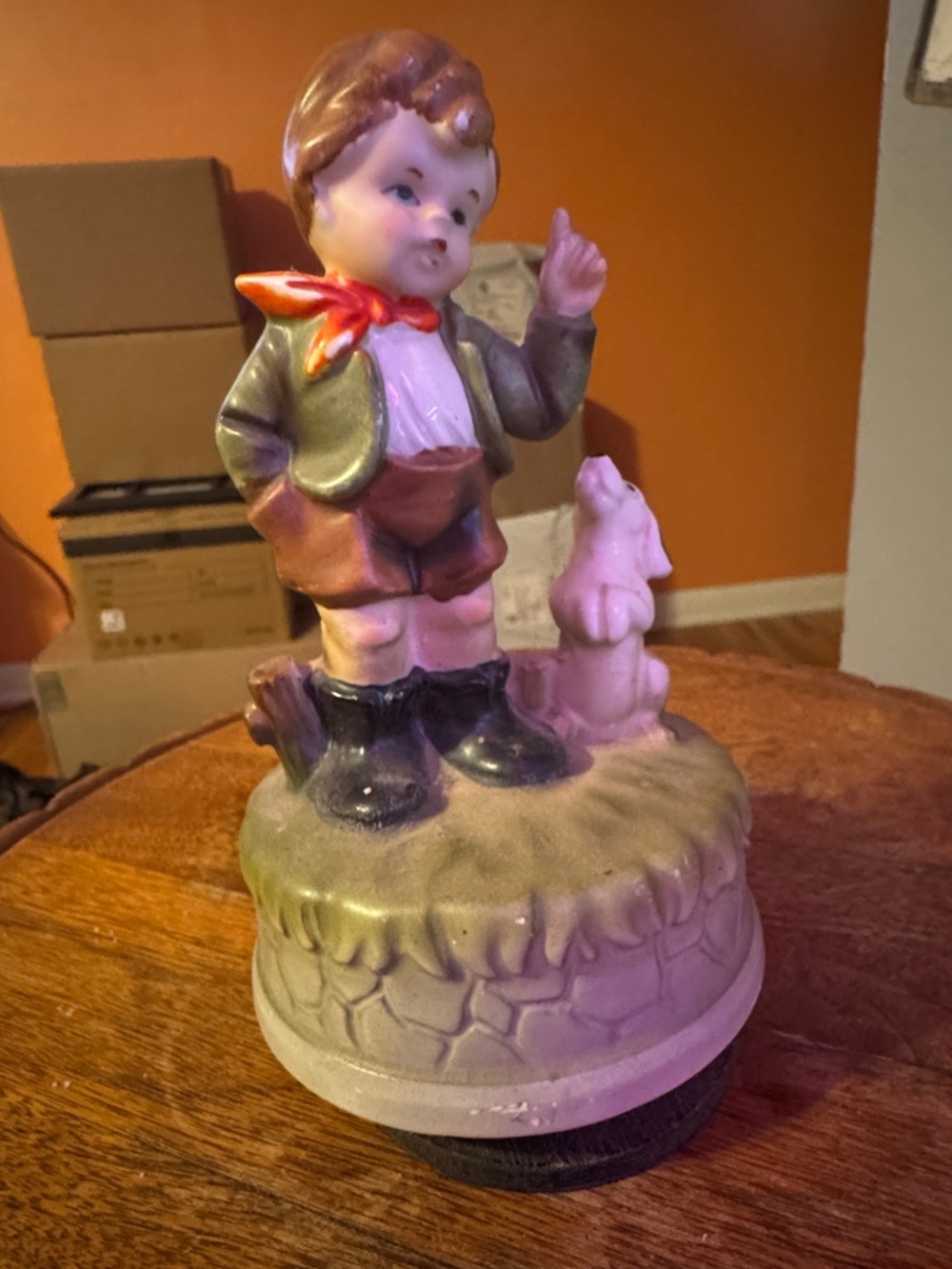 Himark Vintage Ceramic Boy Figurine with Dog - Multicolor